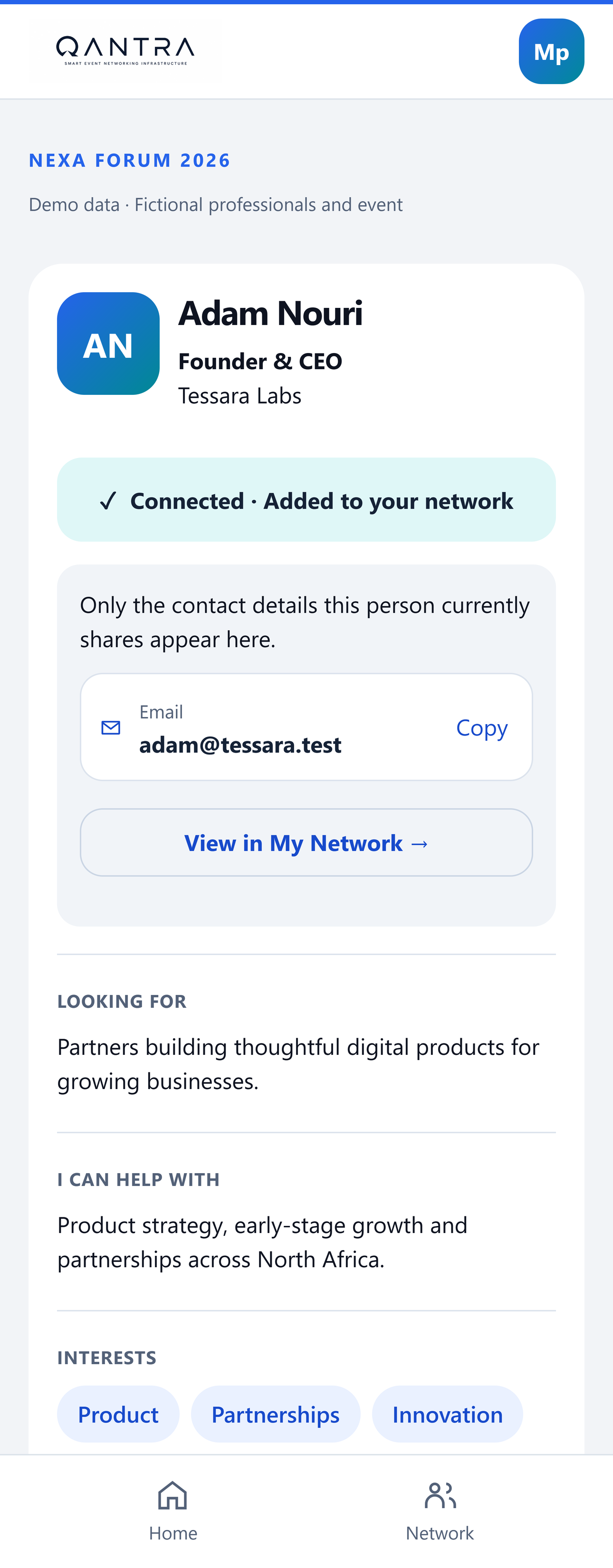 Connected State Screenshot